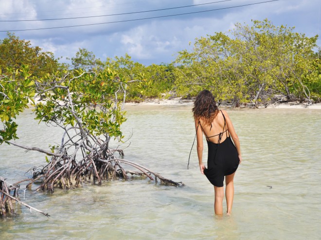 girl in anegada mangrove