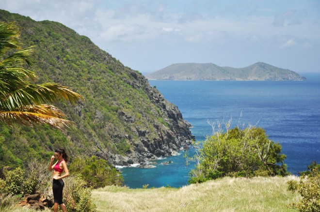 girl hiking in jost van dyke in bvi