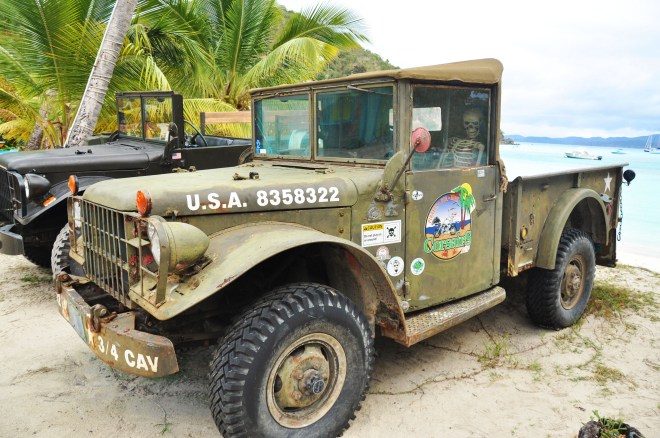 Ols military jeep in jost van dyke in bvi