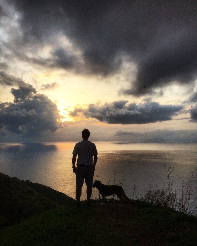 Quattropani sunset with dog