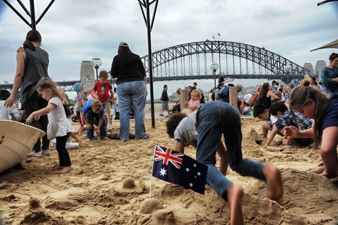 Sydney Harbour bridge on Australia Day