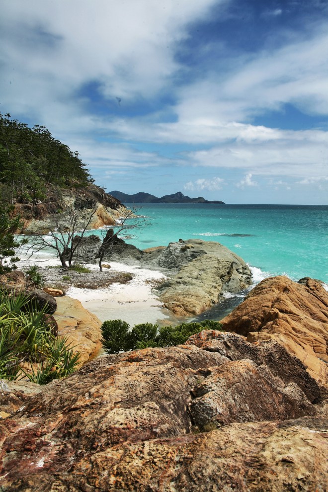 View of ocean and rocks