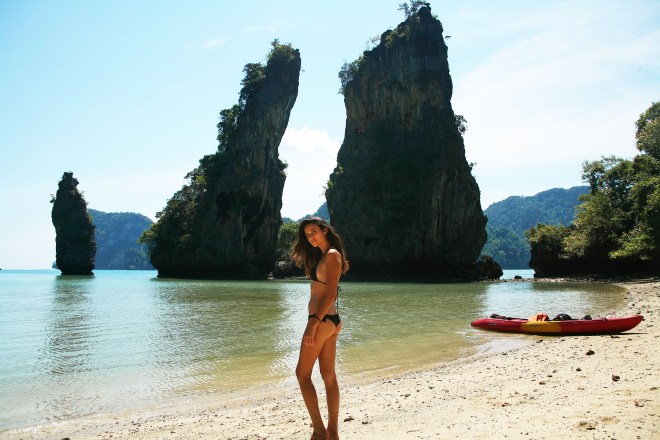girl in bikini on beach thailand